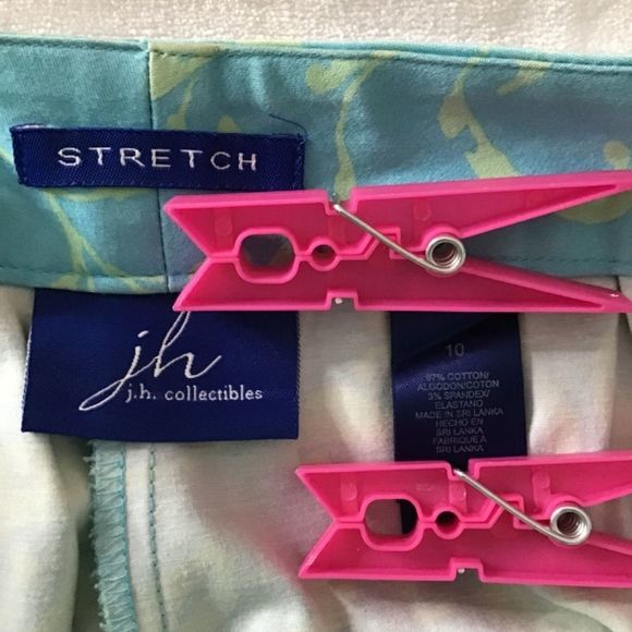 J.H. Collectibles lime green and shy blue capris size 10. - Picture 5 of 7